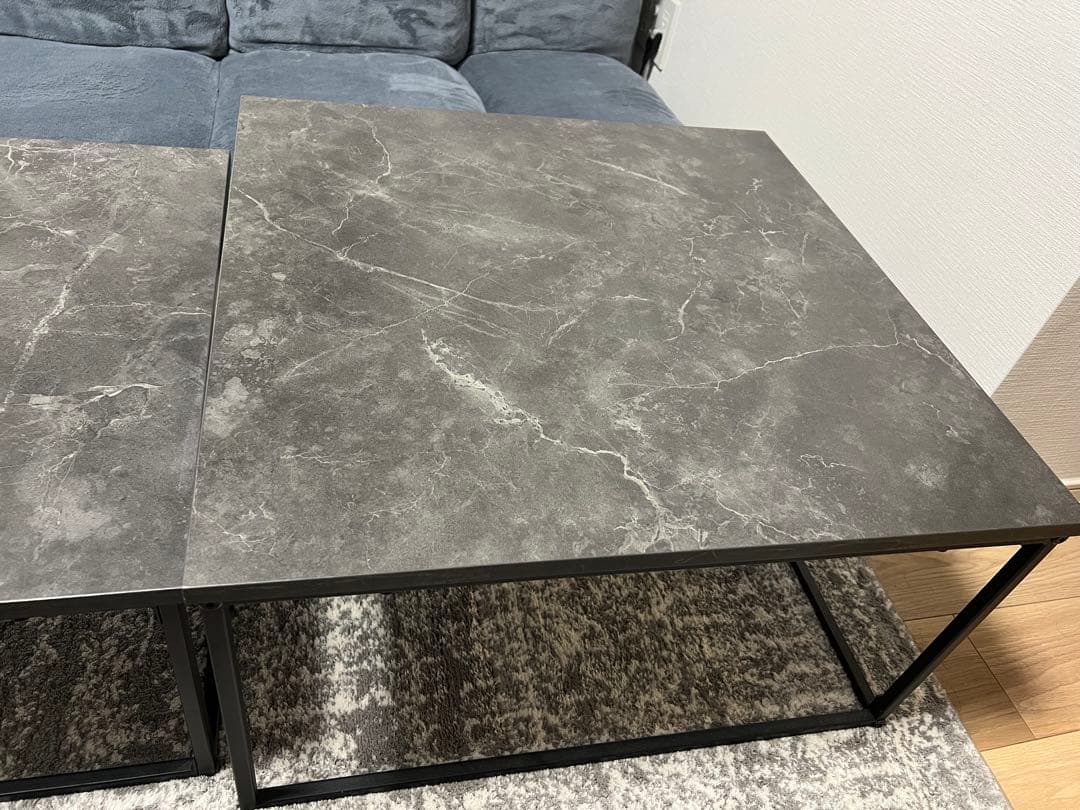 LOWYA 大理石柄 ローテーブル ネストテーブル