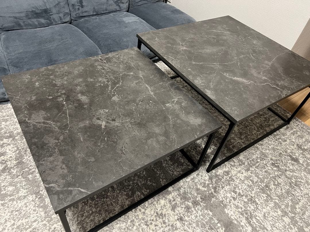 LOWYA 大理石柄 ローテーブル ネストテーブル