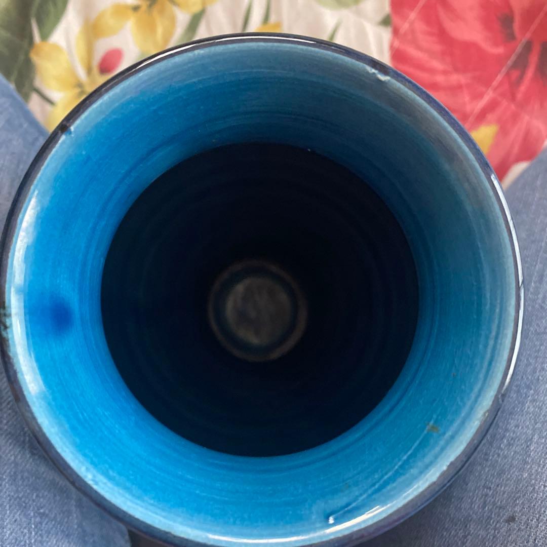 花瓶 - 陶器 - 刻み込み装飾 -リミニブルー - ターコイズ - イタリア