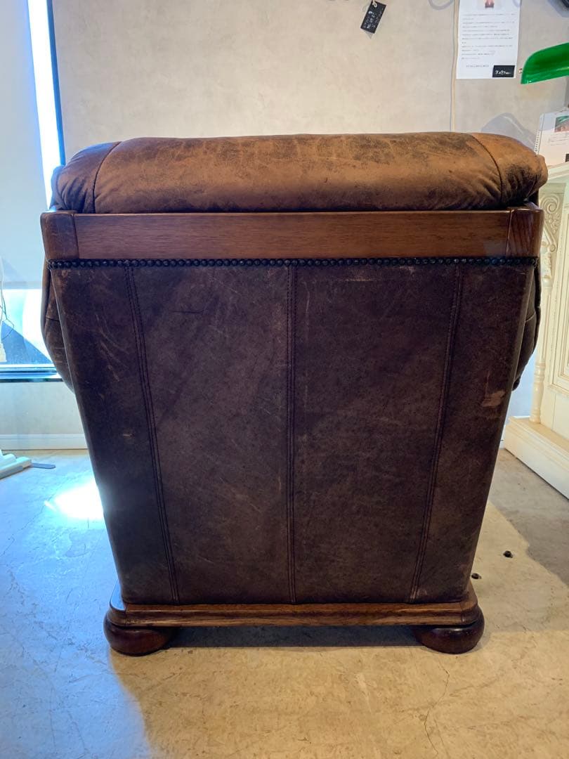 オランダ 家具 ダッチカントリー シングル ソファ 1P ヴィンテージ 本革