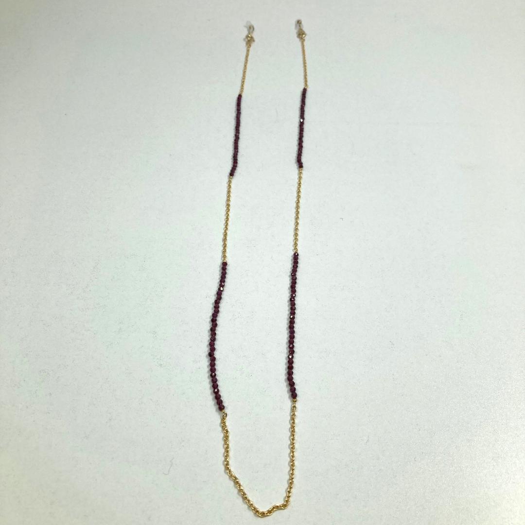 Tar Tar　2way ネックレス　グラスコード　ガーネット　天然石