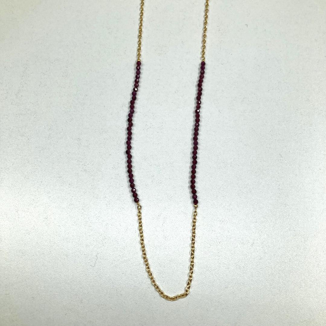 Tar Tar　2way ネックレス　グラスコード　ガーネット　天然石