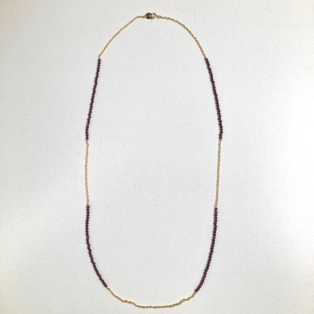 Tar Tar　2way ネックレス　グラスコード　ガーネット　天然石