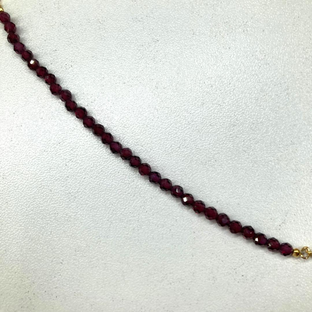 Tar Tar　2way ネックレス　グラスコード　ガーネット　天然石