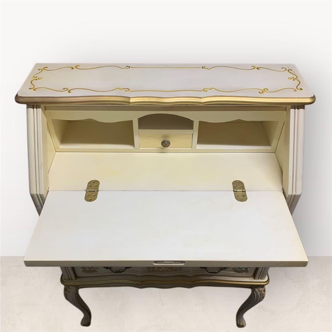 ロココ様式 猫脚 ライティングビューロー　エレガントな花　26ソ131