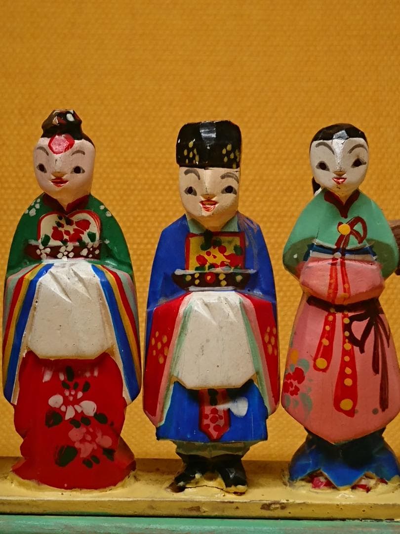 人形　木彫　天下大将軍　地下女将軍　置物　インテリア　工芸品　美術品　A2512