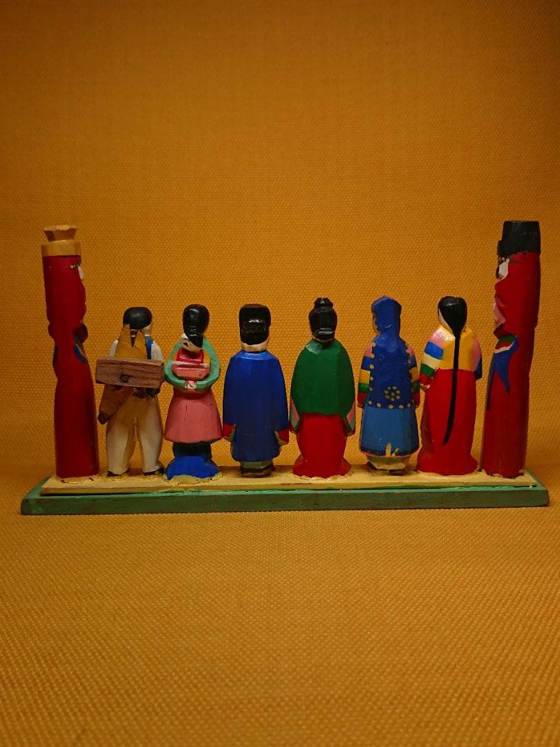 人形　木彫　天下大将軍　地下女将軍　置物　インテリア　工芸品　美術品　A2512