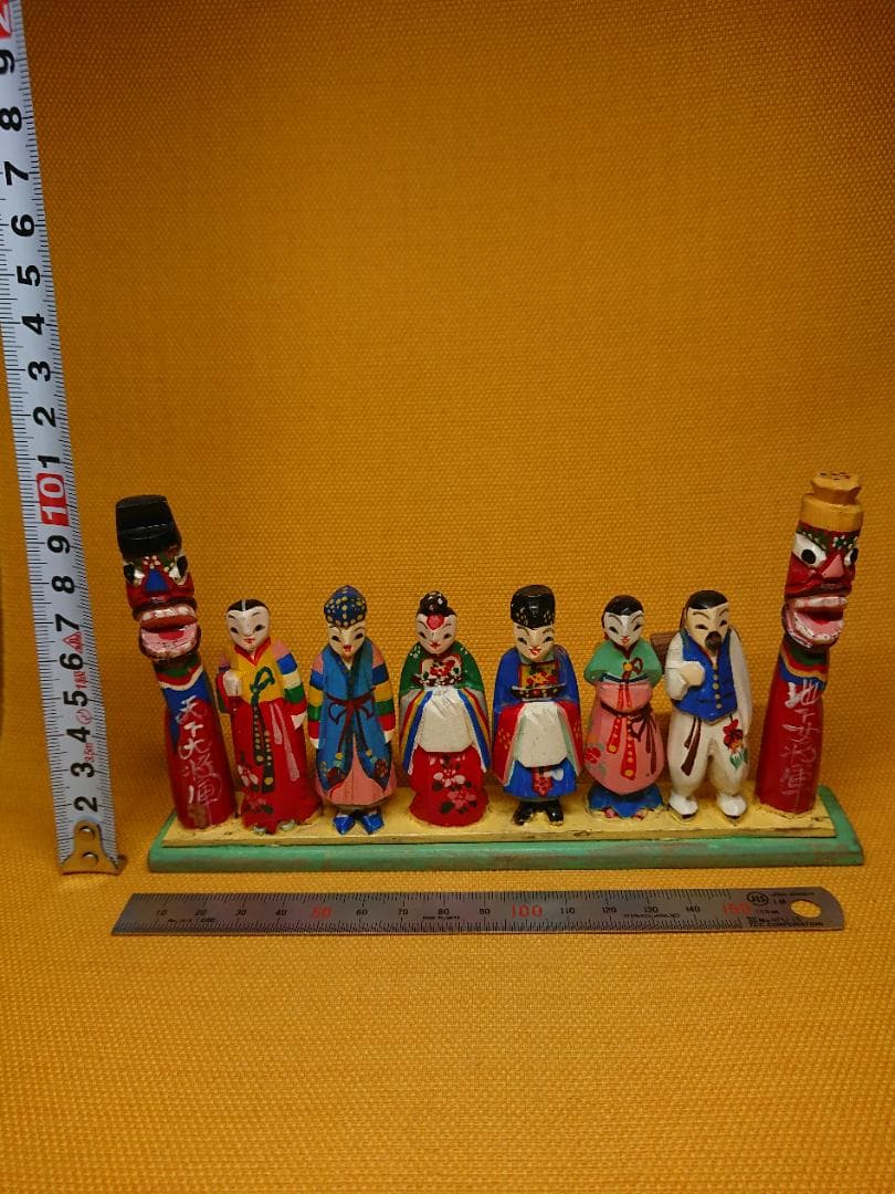 人形　木彫　天下大将軍　地下女将軍　置物　インテリア　工芸品　美術品　A2512