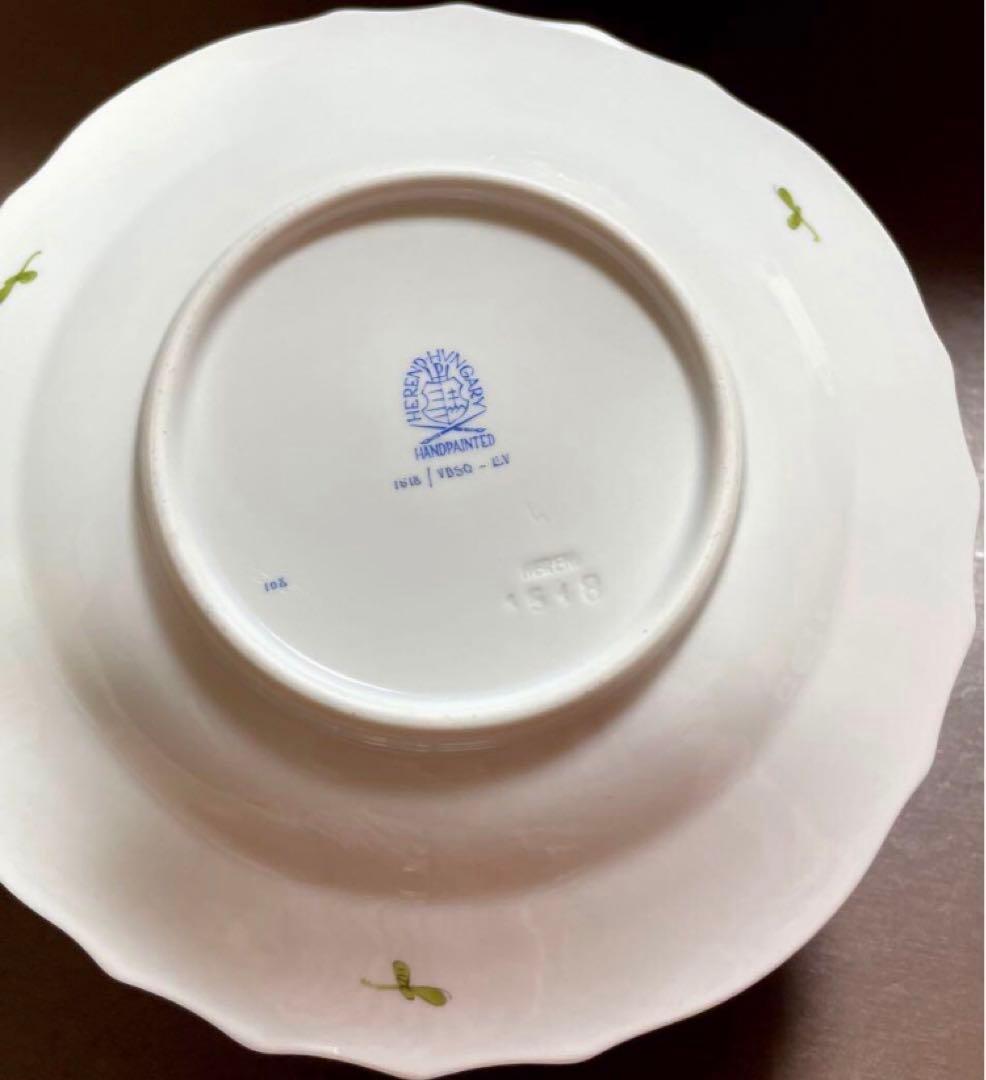HERENDヘレンドザクセンフラワーグリーンスケールデザートプレートレア