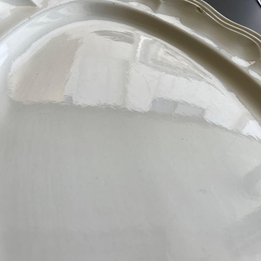 【レア】フランスアンティーク サルグミンヌ 花リムオーバル 大 約37.6cm