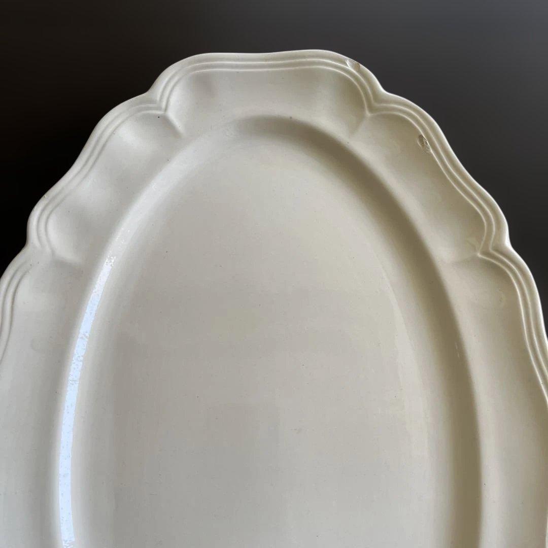 【レア】フランスアンティーク サルグミンヌ 花リムオーバル 大 約37.6cm