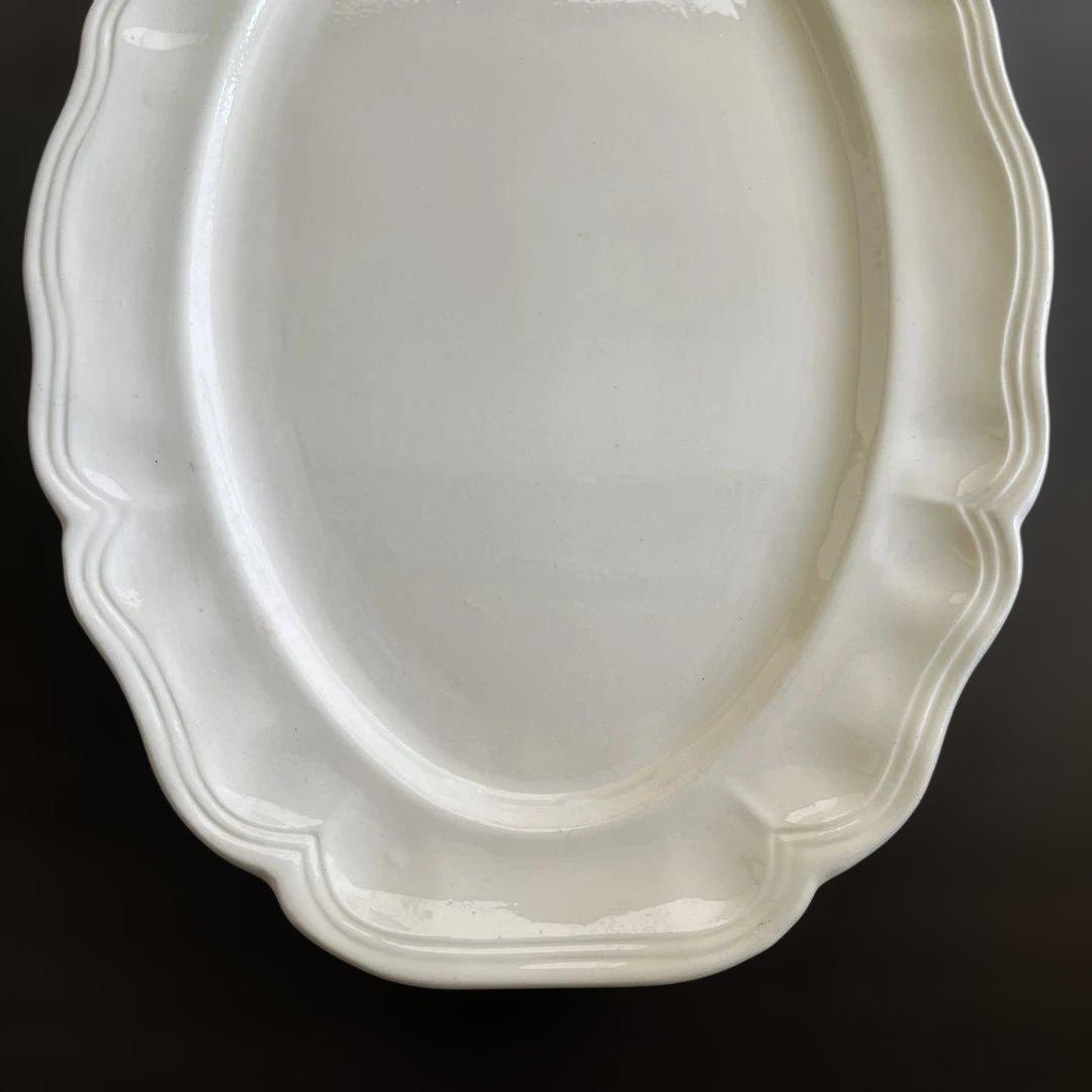 【レア】フランスアンティーク サルグミンヌ 花リムオーバル 大 約37.6cm