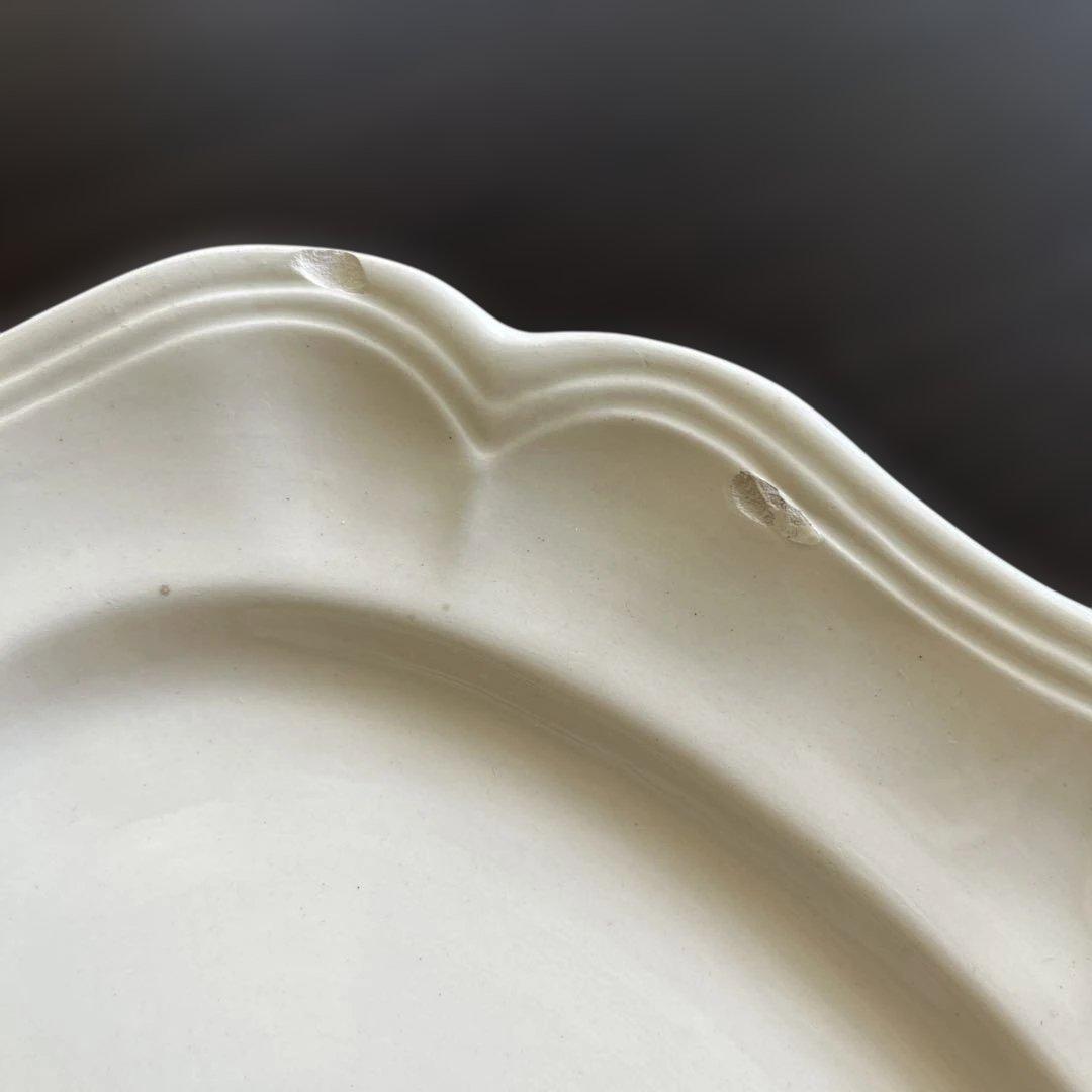 【レア】フランスアンティーク サルグミンヌ 花リムオーバル 大 約37.6cm