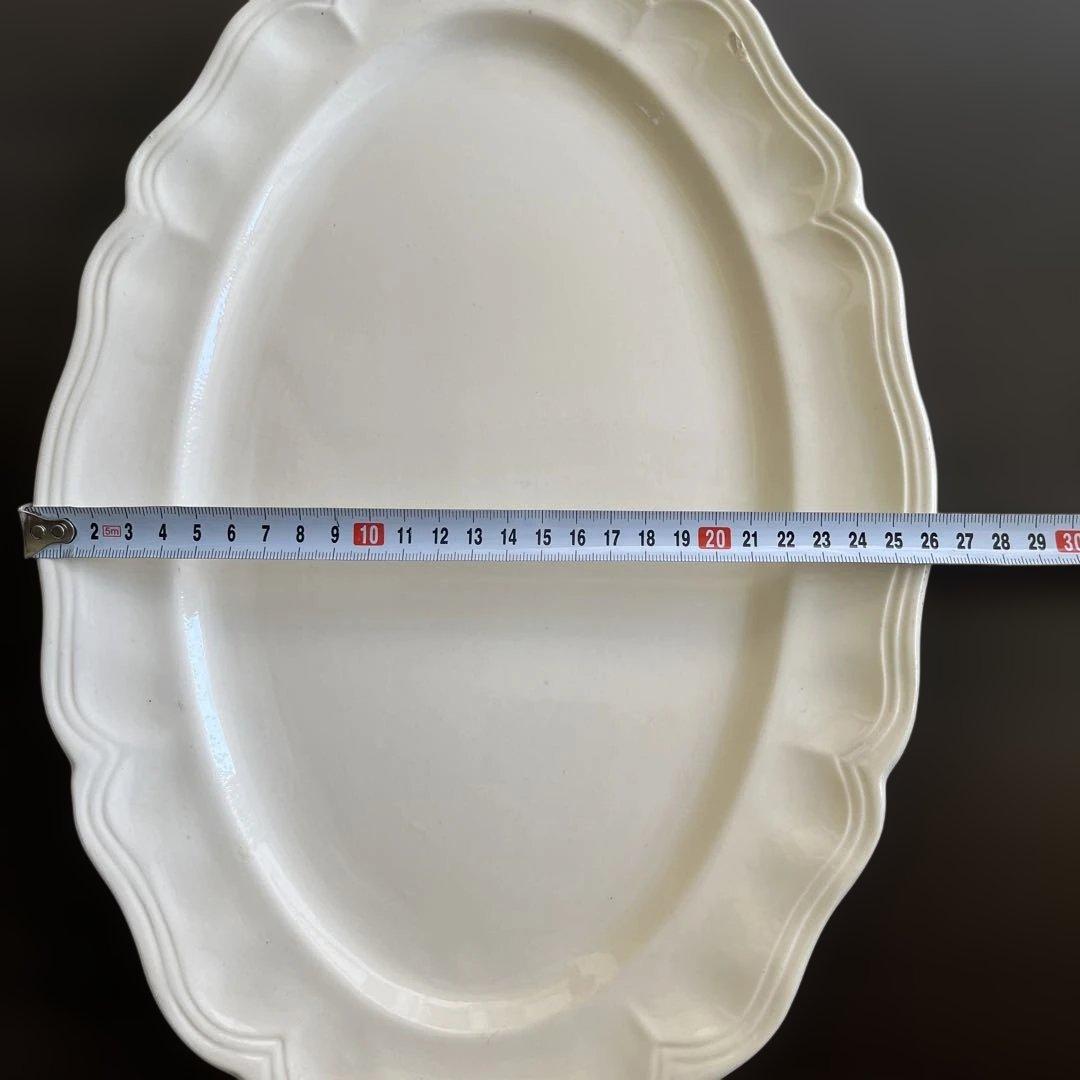 【レア】フランスアンティーク サルグミンヌ 花リムオーバル 大 約37.6cm