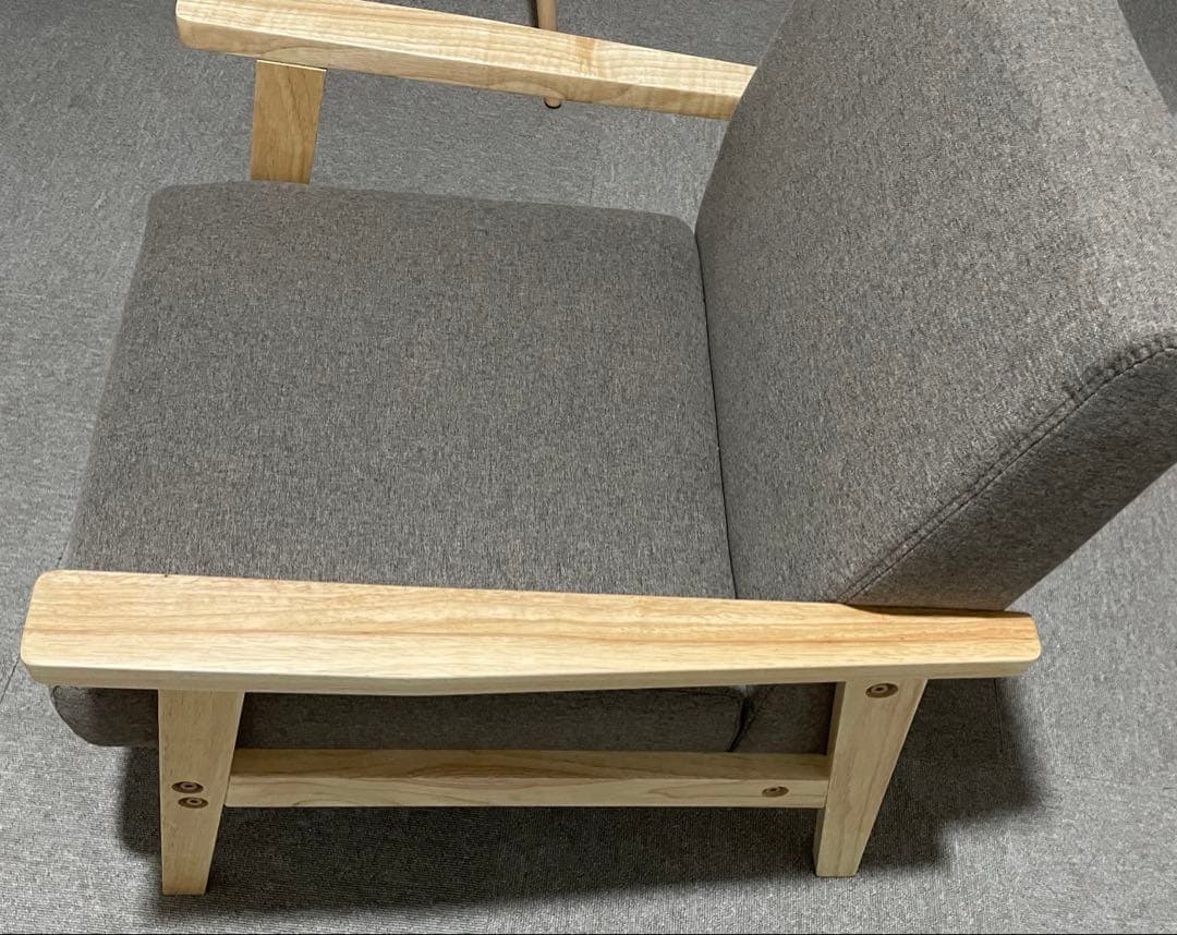 ソファー 1人掛け ファブリック 肘付き 天然木 モカブラウン