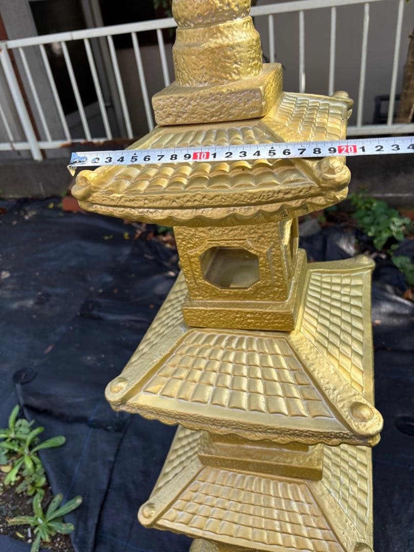 金色 三重塔風 置物 約９５cm
