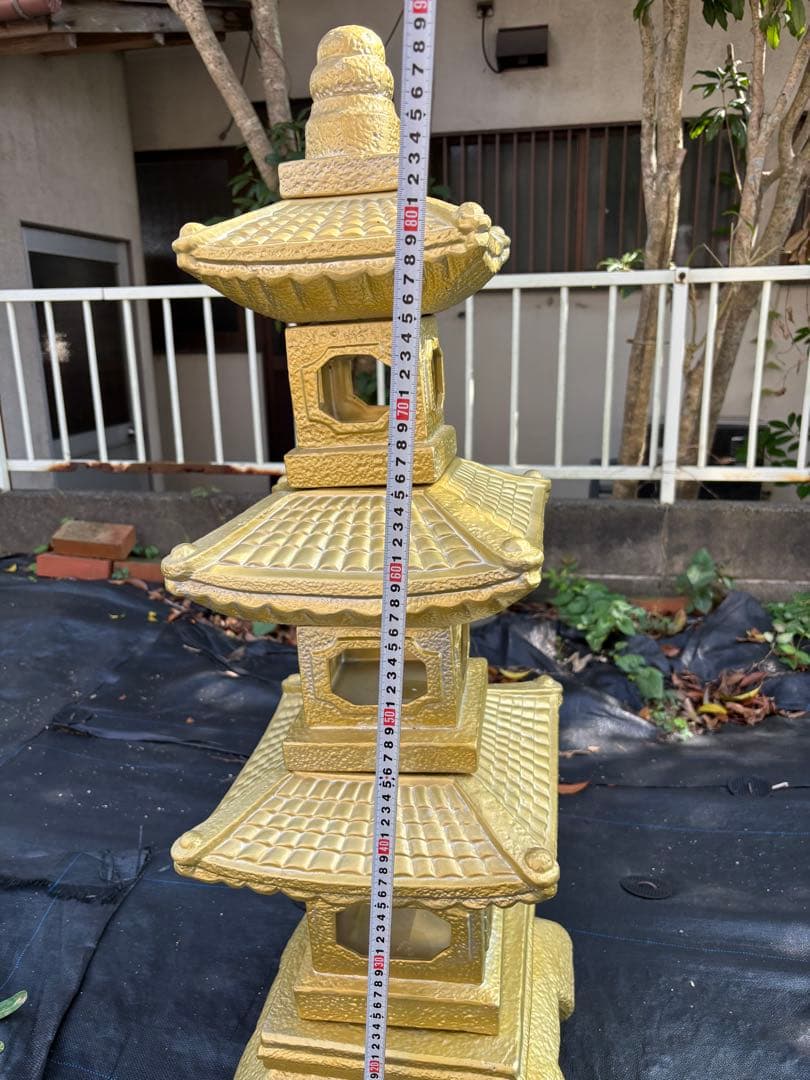 金色 三重塔風 置物 約９５cm