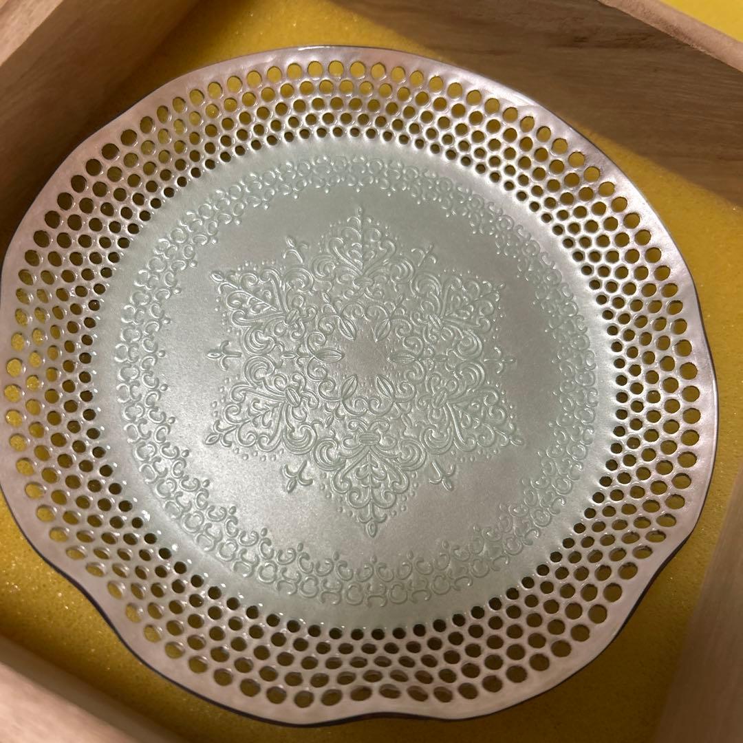 CLOISONNE 銀彩七宝盛皿　3枚