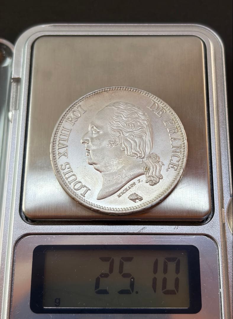 1822年 フランス王政 5フラン 銀貨 ルイ18世 博物館級 - メルカリ