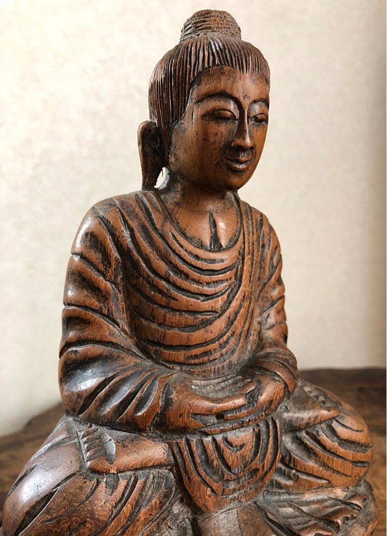 中国仏教美術 古木 細密彫り 仏像