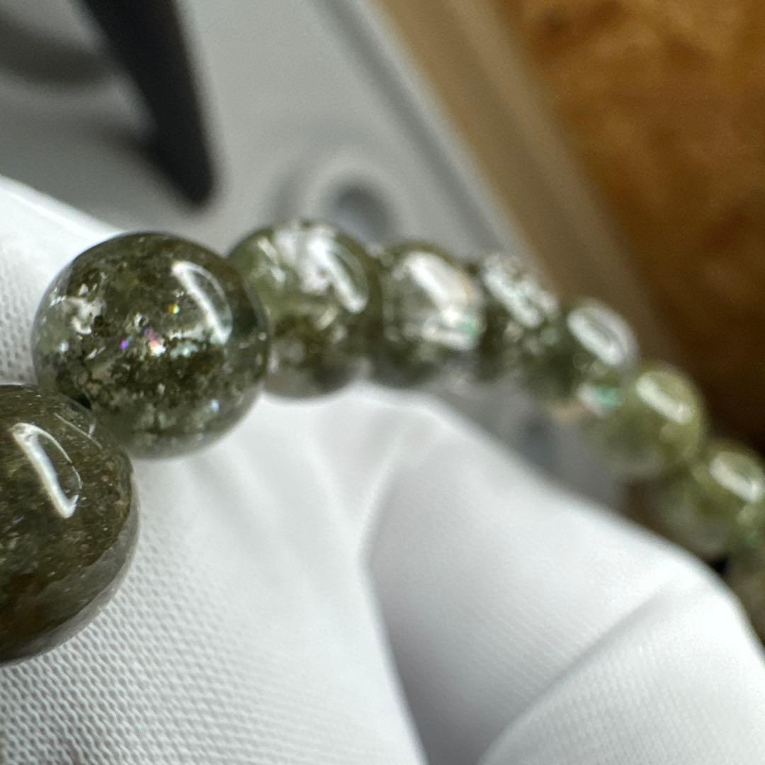 【透明感抜群】癒しのグリーンガーデンクォーツ ブレスレット 8.8mm