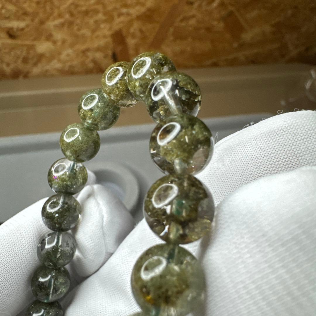 【透明感抜群】癒しのグリーンガーデンクォーツ ブレスレット 8.8mm