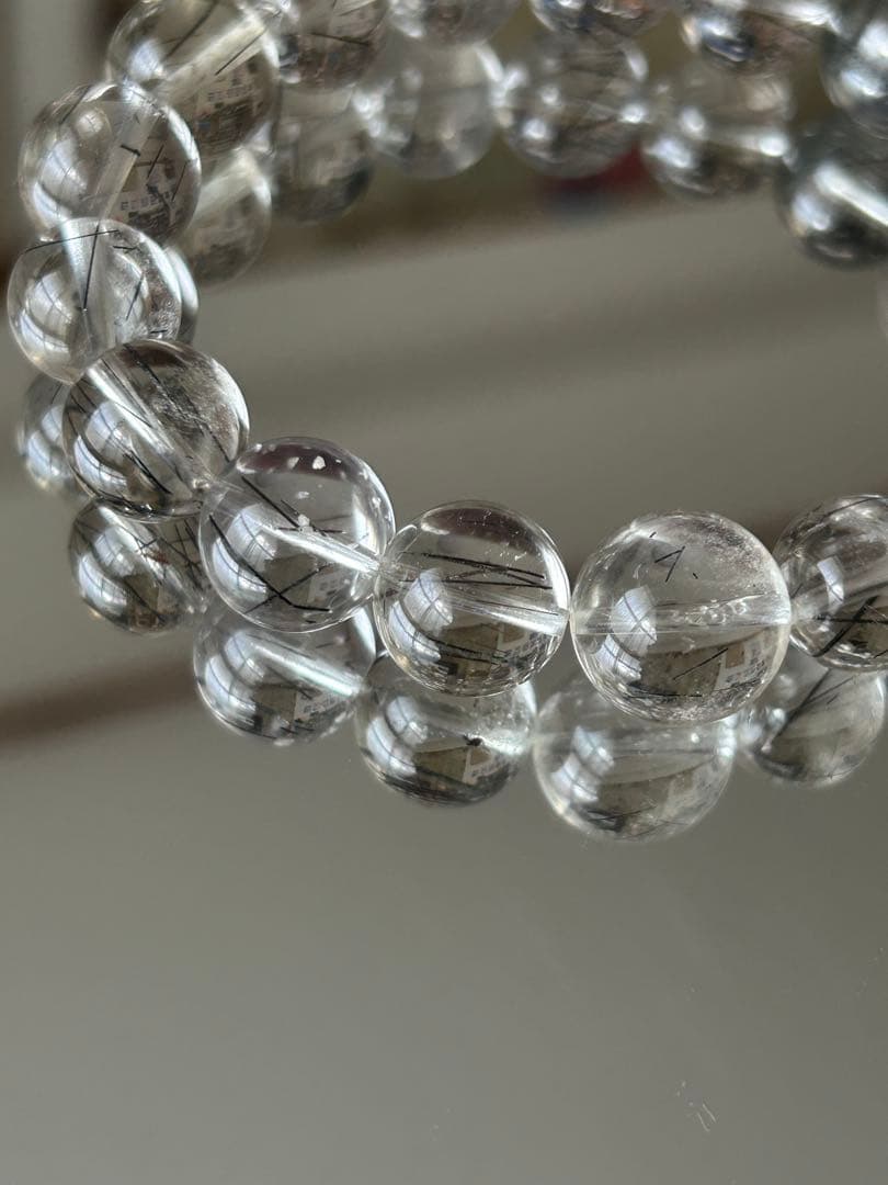 【高透明・美しい針】ブラックルチルクォーツ 12mm (内径17cm)