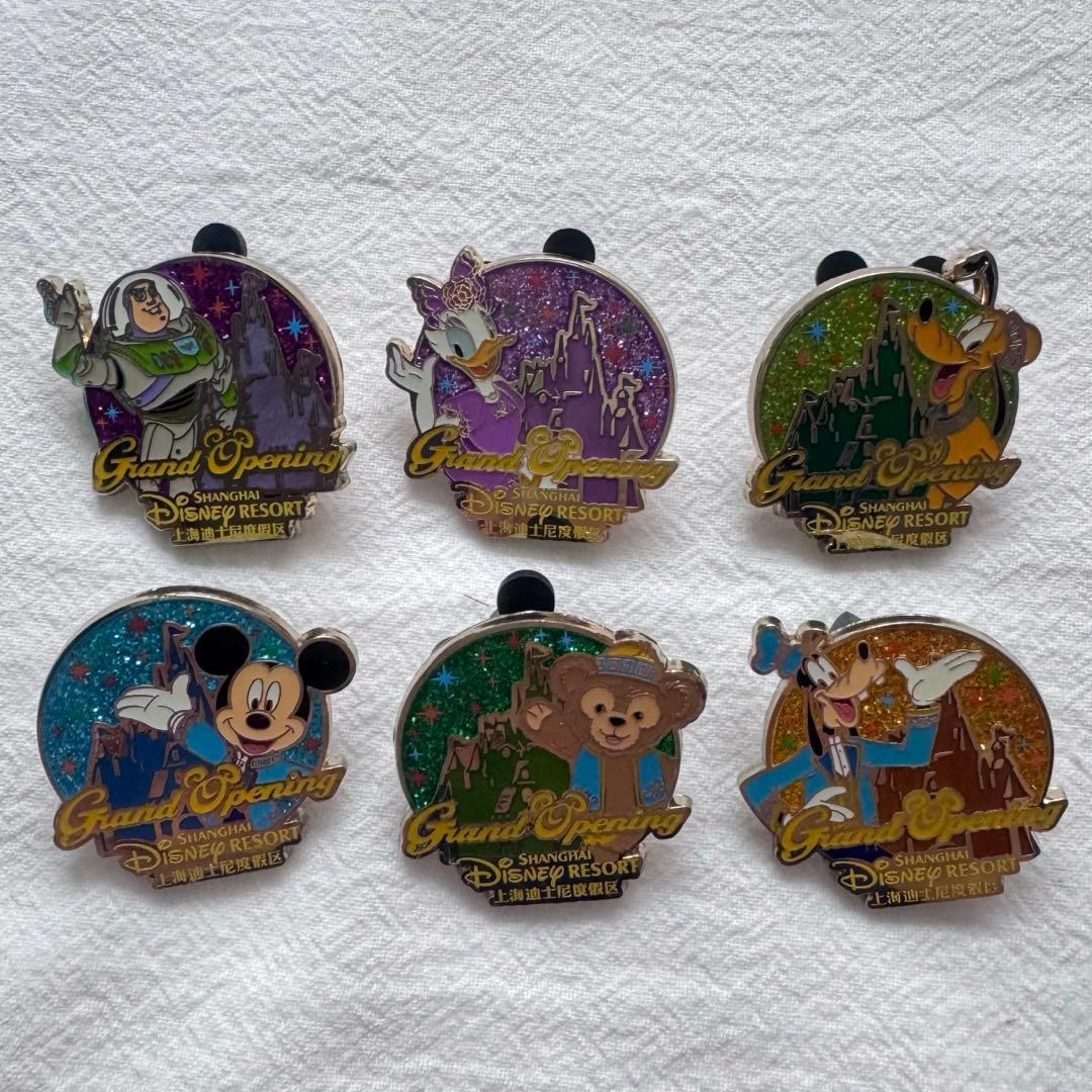 上海ディズニー グランドオープニング ランダム ピンバッジ 6個セット
