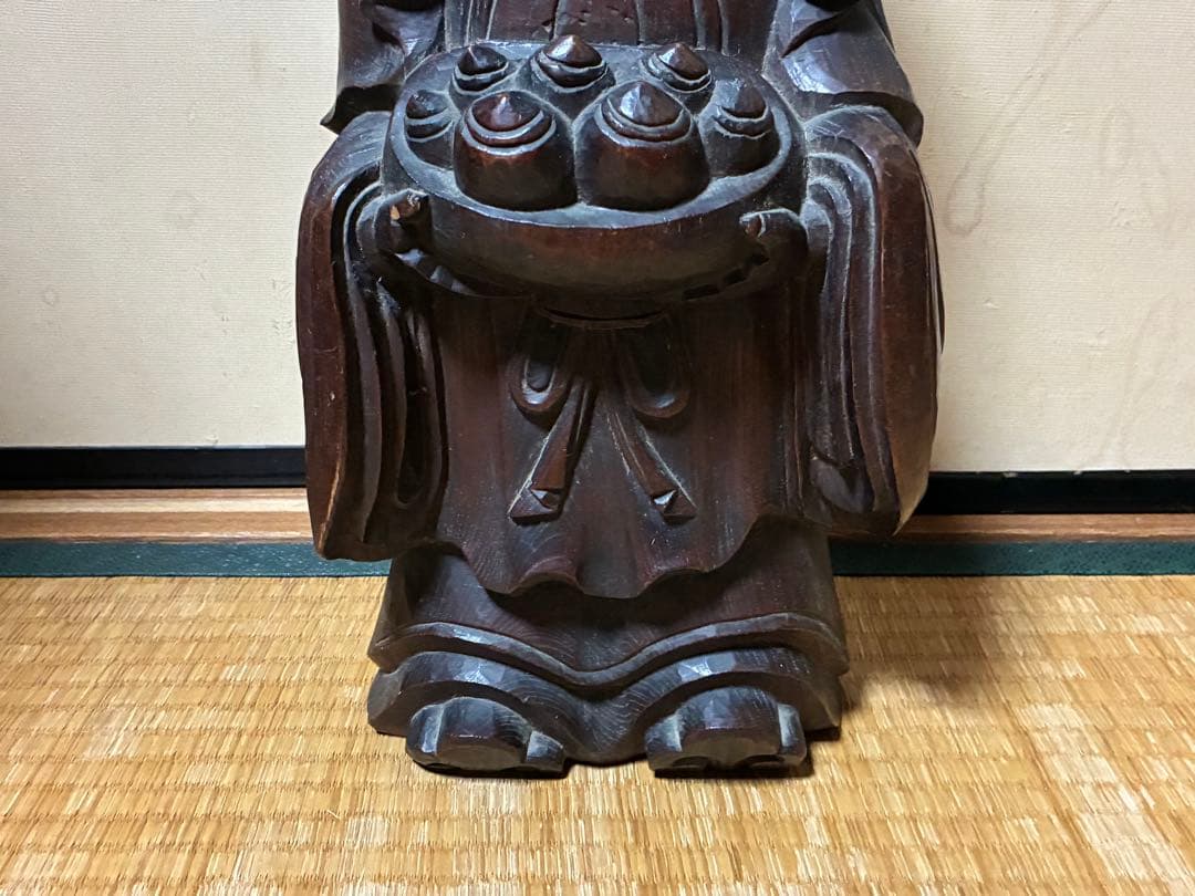 木製 彫刻 中国？ 人物像 約44㎝ 唐物