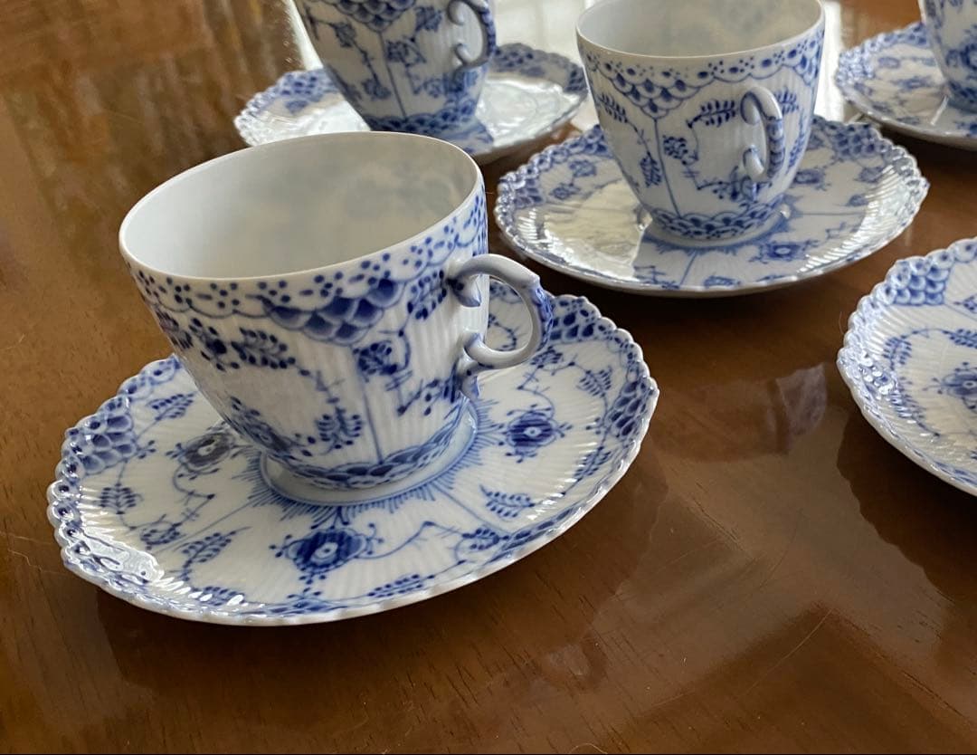 Saleロイヤルコペンハーゲンブルーフルーテッドフルレースc&s5客