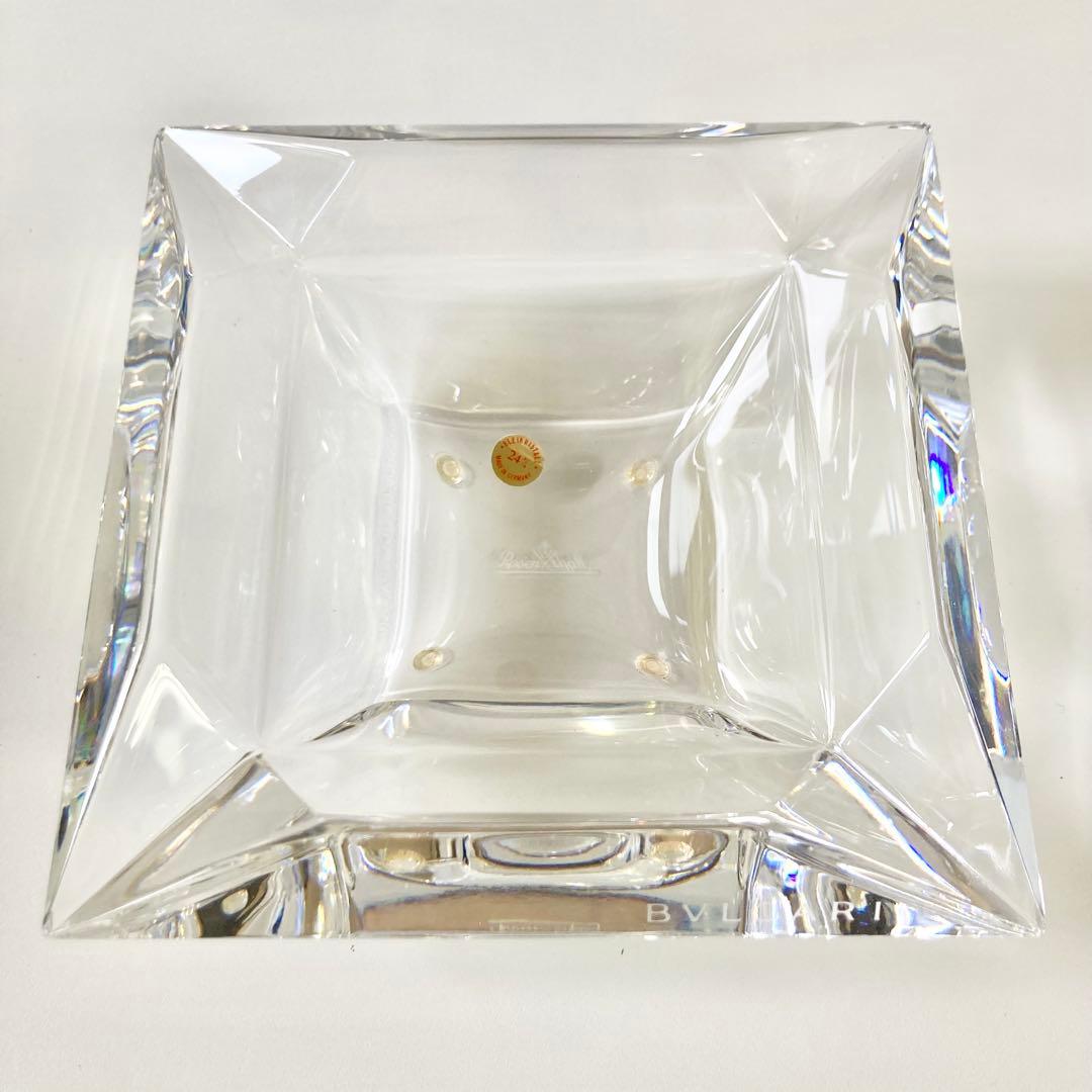 美品 BVLGARI ブルガリ ローゼンタール 灰皿 14cm 四角 元箱