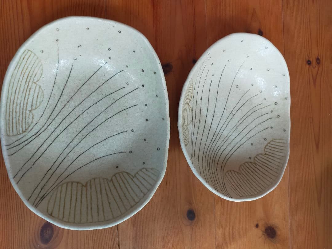 作家　金成潤子　吉田千穂　ドット皿　鉢　オーバルプレート　猫皿　プレート等