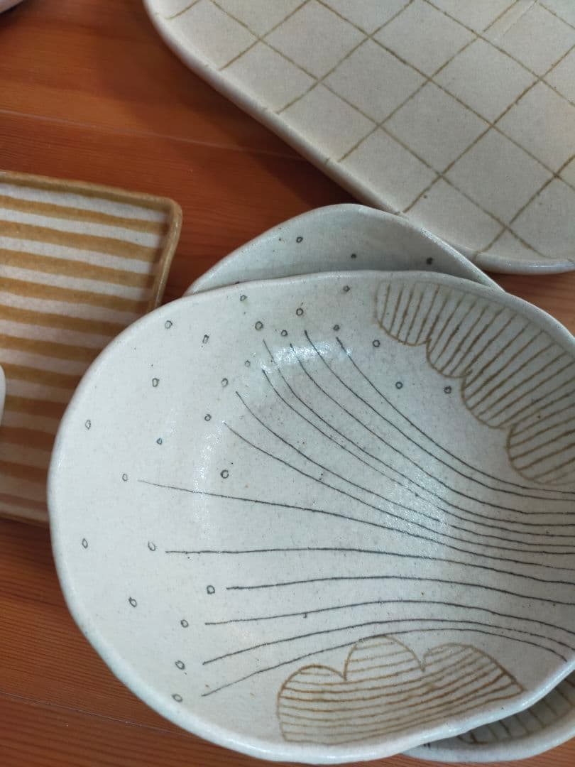 作家　金成潤子　吉田千穂　ドット皿　鉢　オーバルプレート　猫皿　プレート等