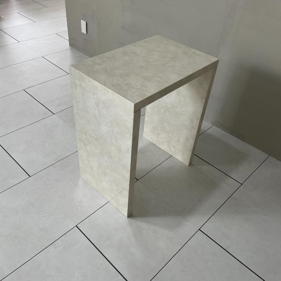 テーブル 小 大理石調デスク 大理石風 ホワイト 白