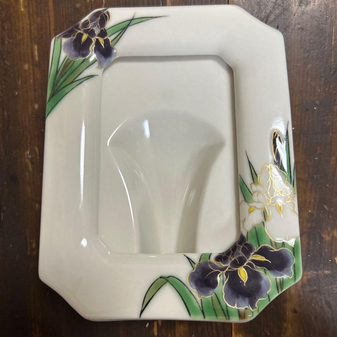 レア　京都　京焼　清水焼　陶葊　フォトフレーム　菖蒲