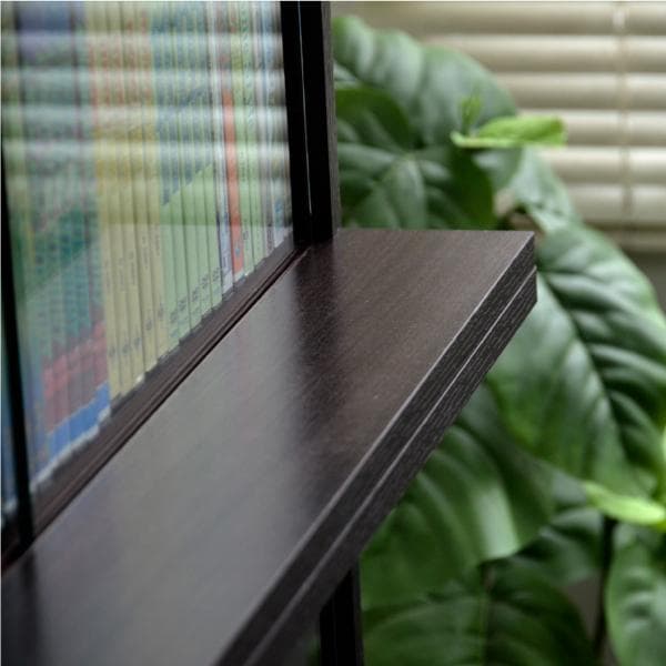 《新品・送料無料》コミック収納 本棚 ガラス扉付き 書棚 ガラス扉付 ブラウン