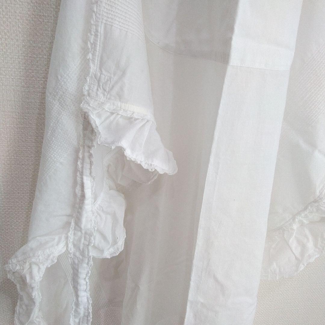 PINKHOUSE ピンクハウス　ホワイトフリルエプロン　綿ローン　ピコフリル