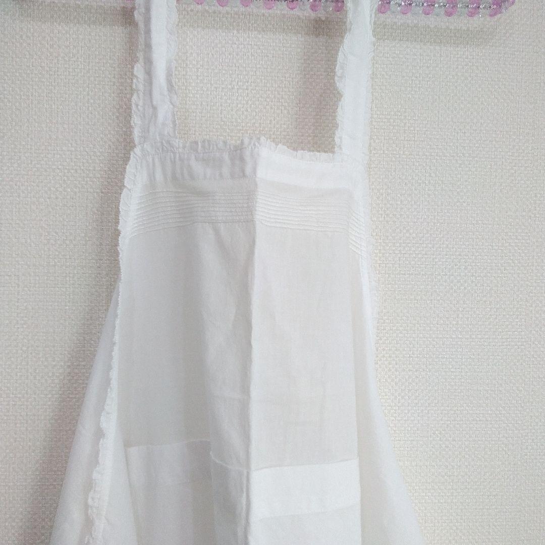 PINKHOUSE ピンクハウス　ホワイトフリルエプロン　綿ローン　ピコフリル