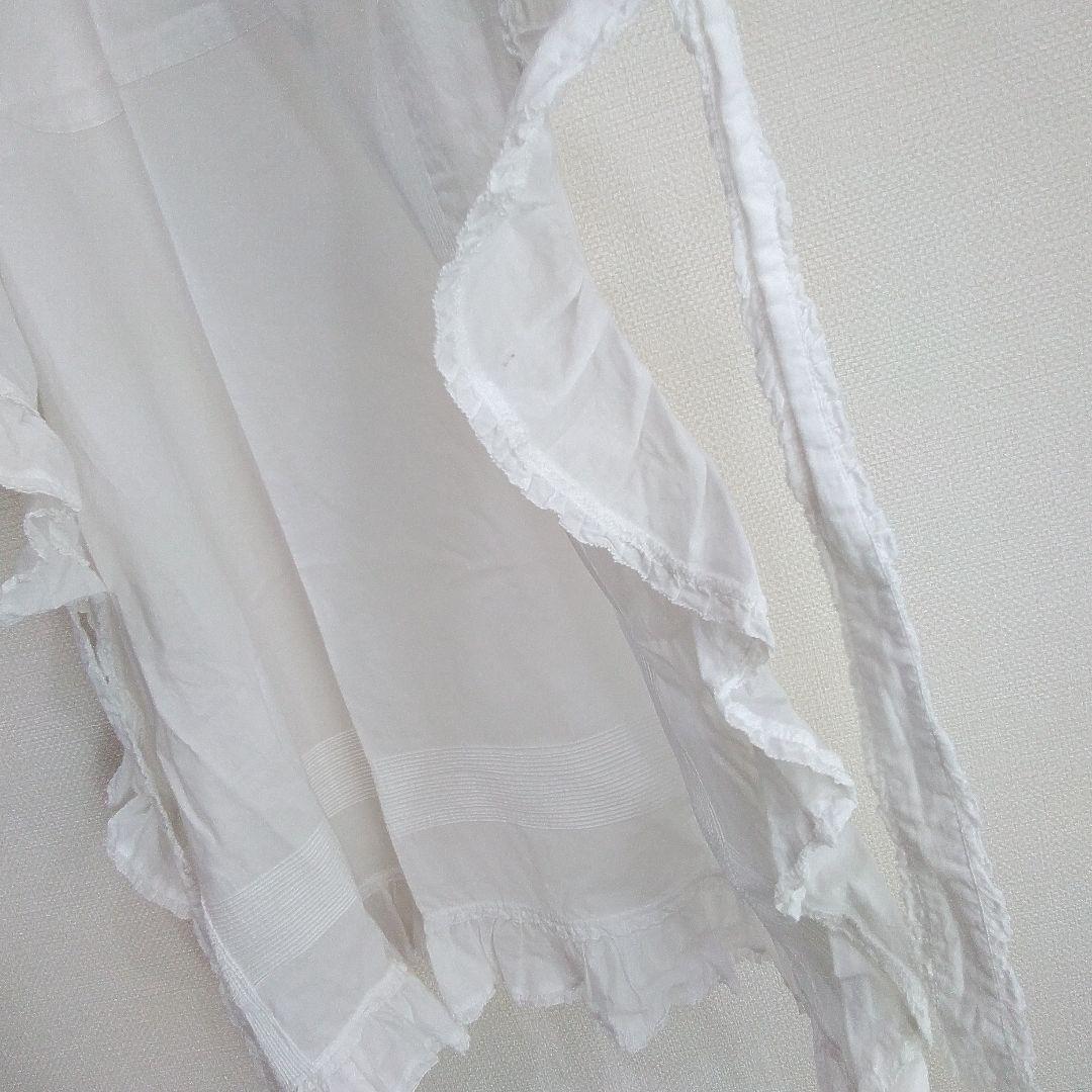 PINKHOUSE ピンクハウス　ホワイトフリルエプロン　綿ローン　ピコフリル