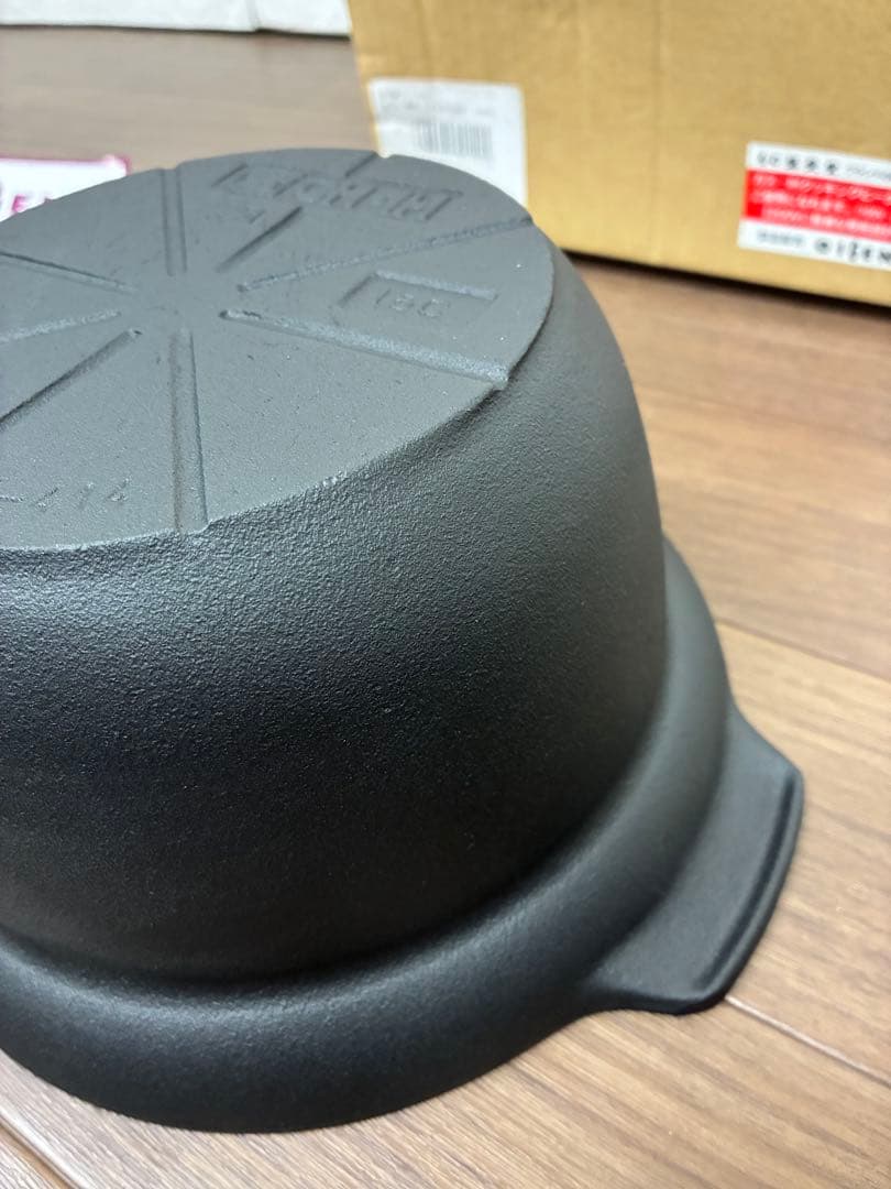 【未使用】南部盛栄堂 南部鉄鍋ご飯釜3合炊き F-414 IH対応