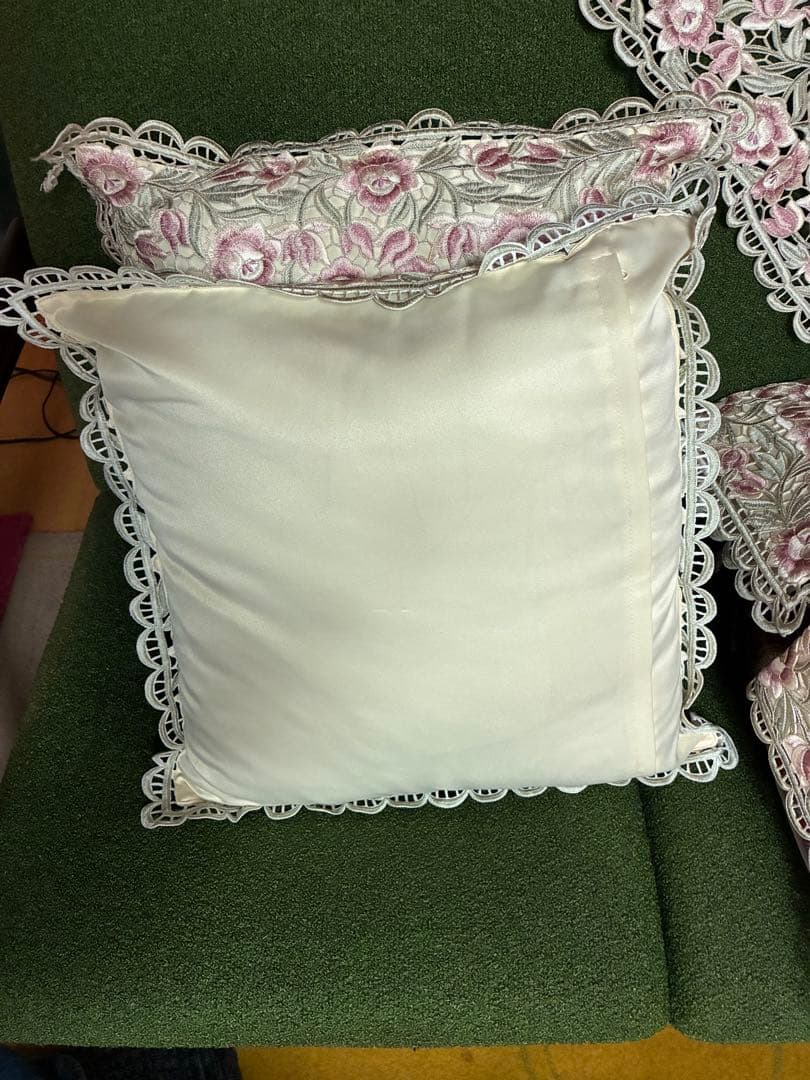 花柄刺繍クッションカバー 4点セット