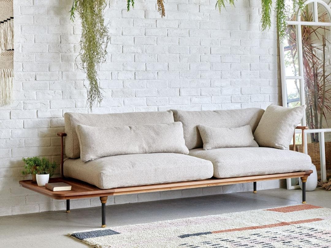 NOR/ノル フーバ 3人掛けソファ 棚付 鉄脚 HOOVER SOFA 美品