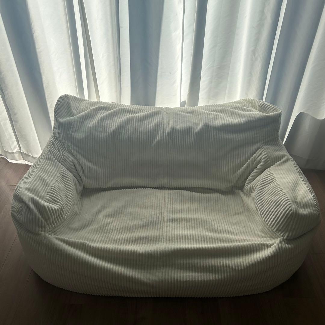 LOOSY 2人掛けビーズソファ Ivory ※おまけで同色の付替カバーあり