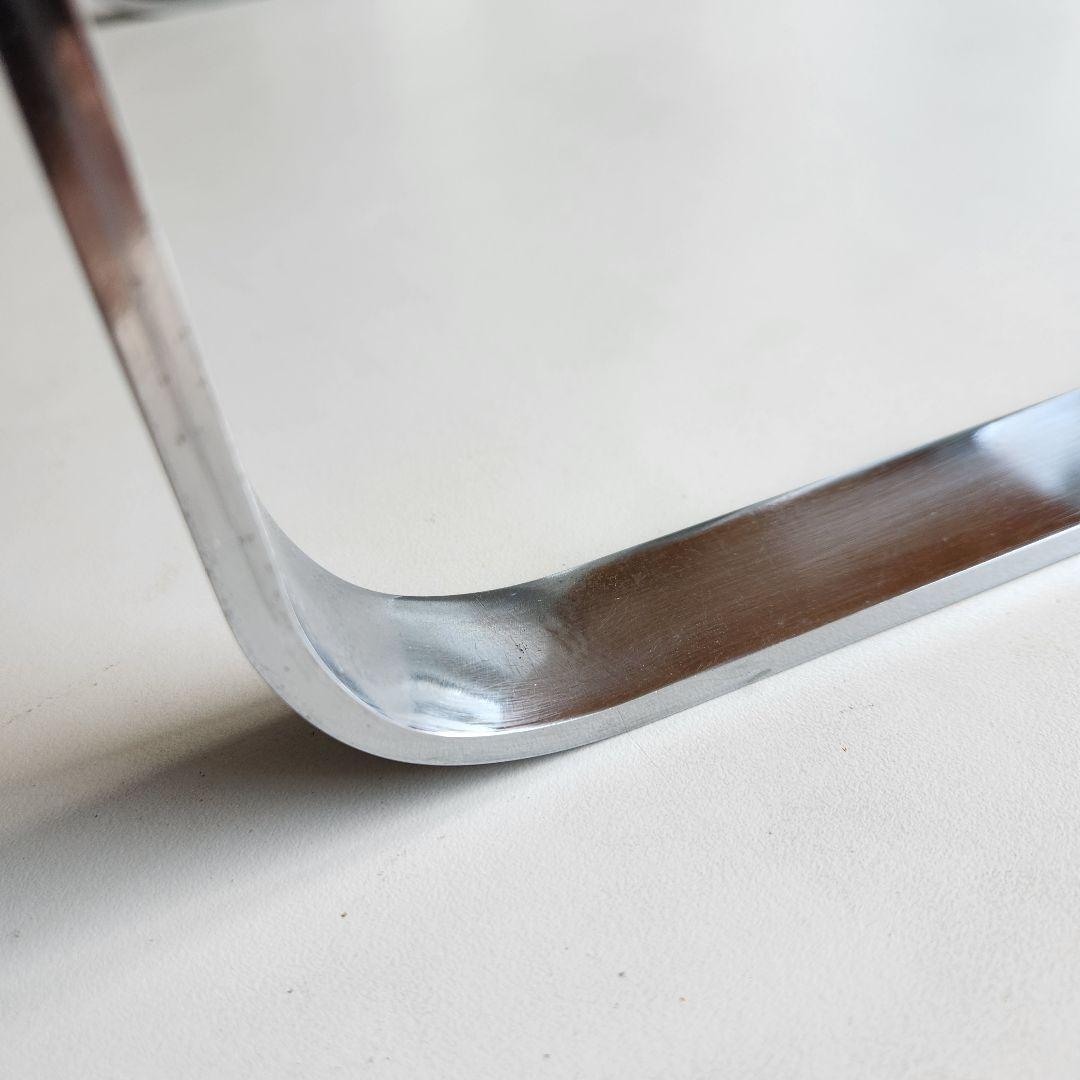 希少　ポストモダン　サイドテーブル　コーヒーテーブル　シルバーx白　45x45