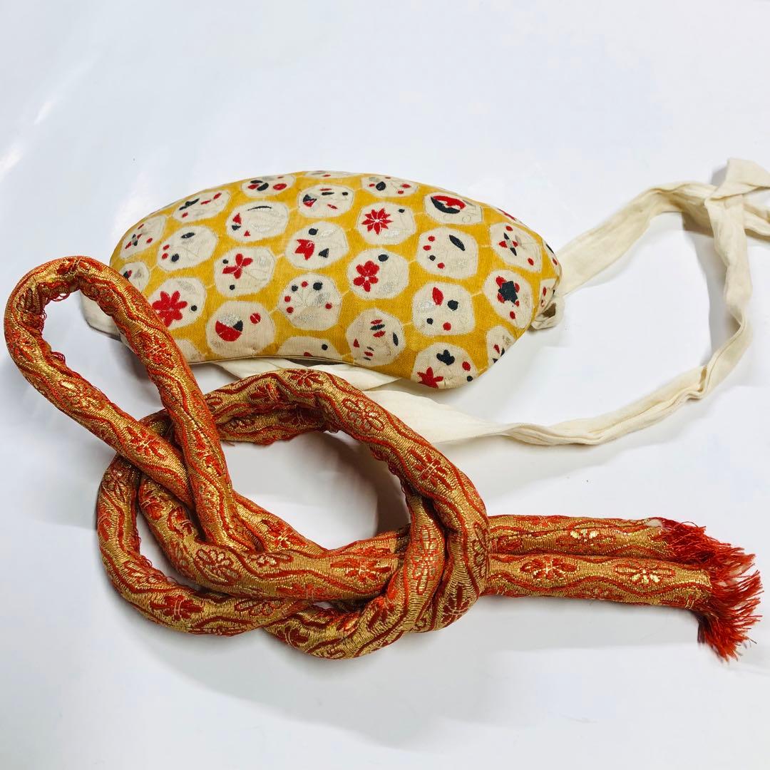 753 七五三　女の子7歳着物 長襦袢 オレンジ お仕立て 昭和レトロ