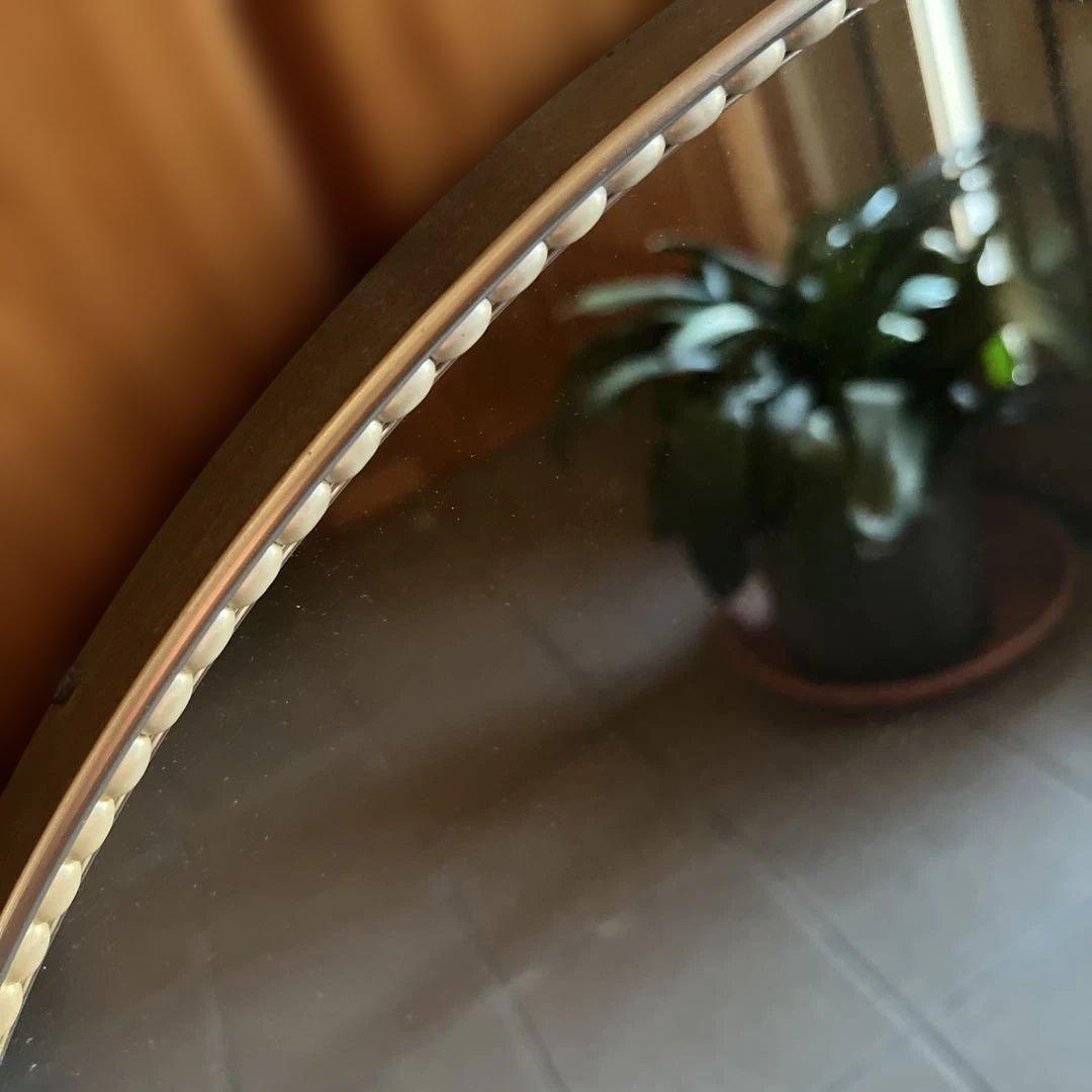 アンティーク　ヴィンテージ　アーチ型ビーズ装飾壁掛け鏡