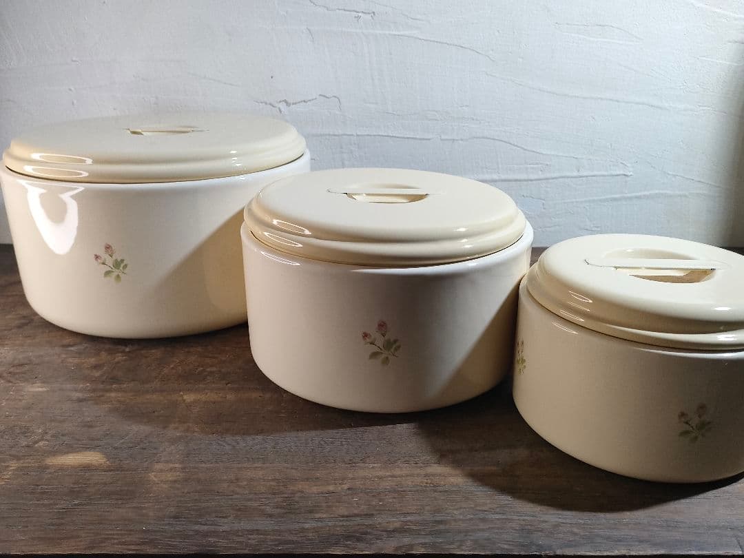 イマン イザベラ 丸缶 SML 3個 キャニスター ホーロー保存容器 未使用