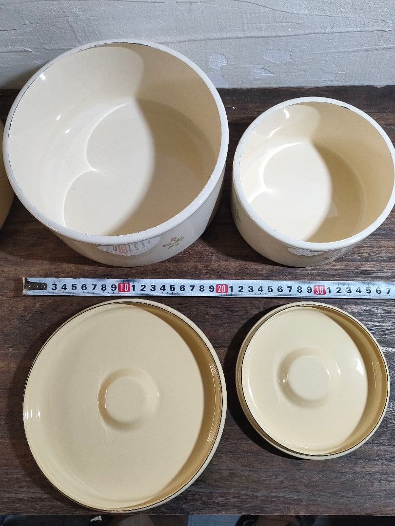 イマン イザベラ 丸缶 SML 3個 キャニスター ホーロー保存容器 未使用