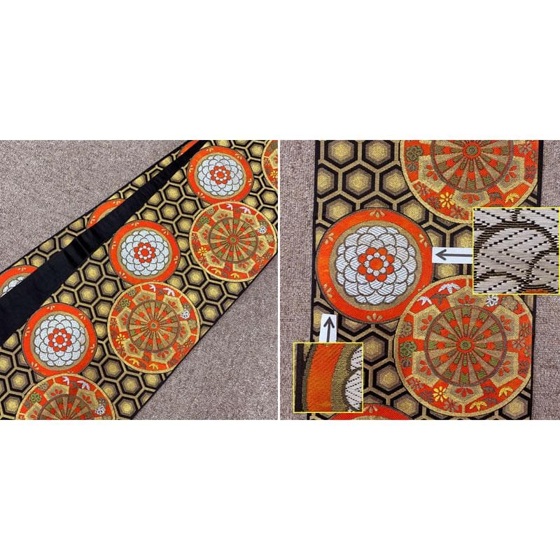 509ag27◎小物楽々衿半衿セット 七五三 七歳 女児 着物&袋帯 紅型風◎