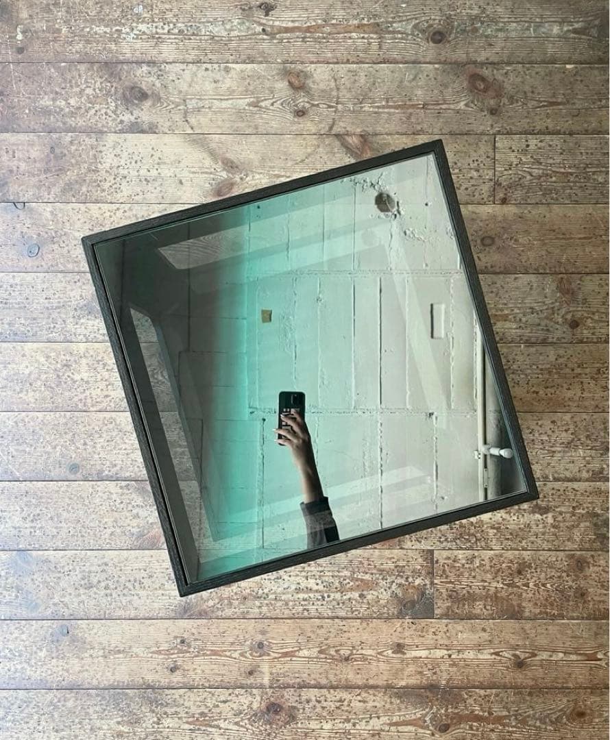 ローテーブル　ガラステーブル　古家具　机